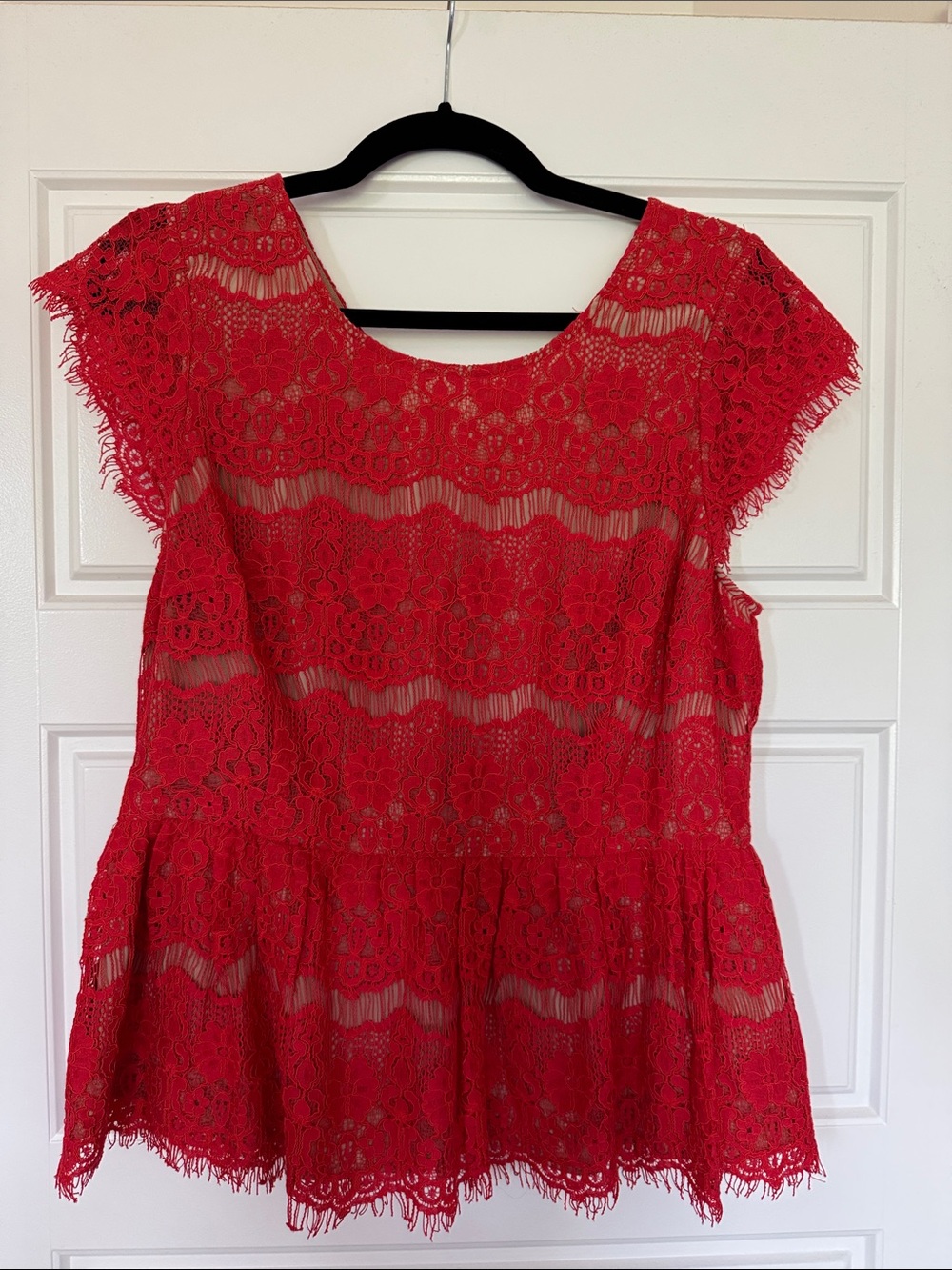 Maeve Red Lace Top